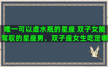 唯一可以虐水瓶的星座 双子女能驾驭的星座男，双子座女生吃定哪个星座男生